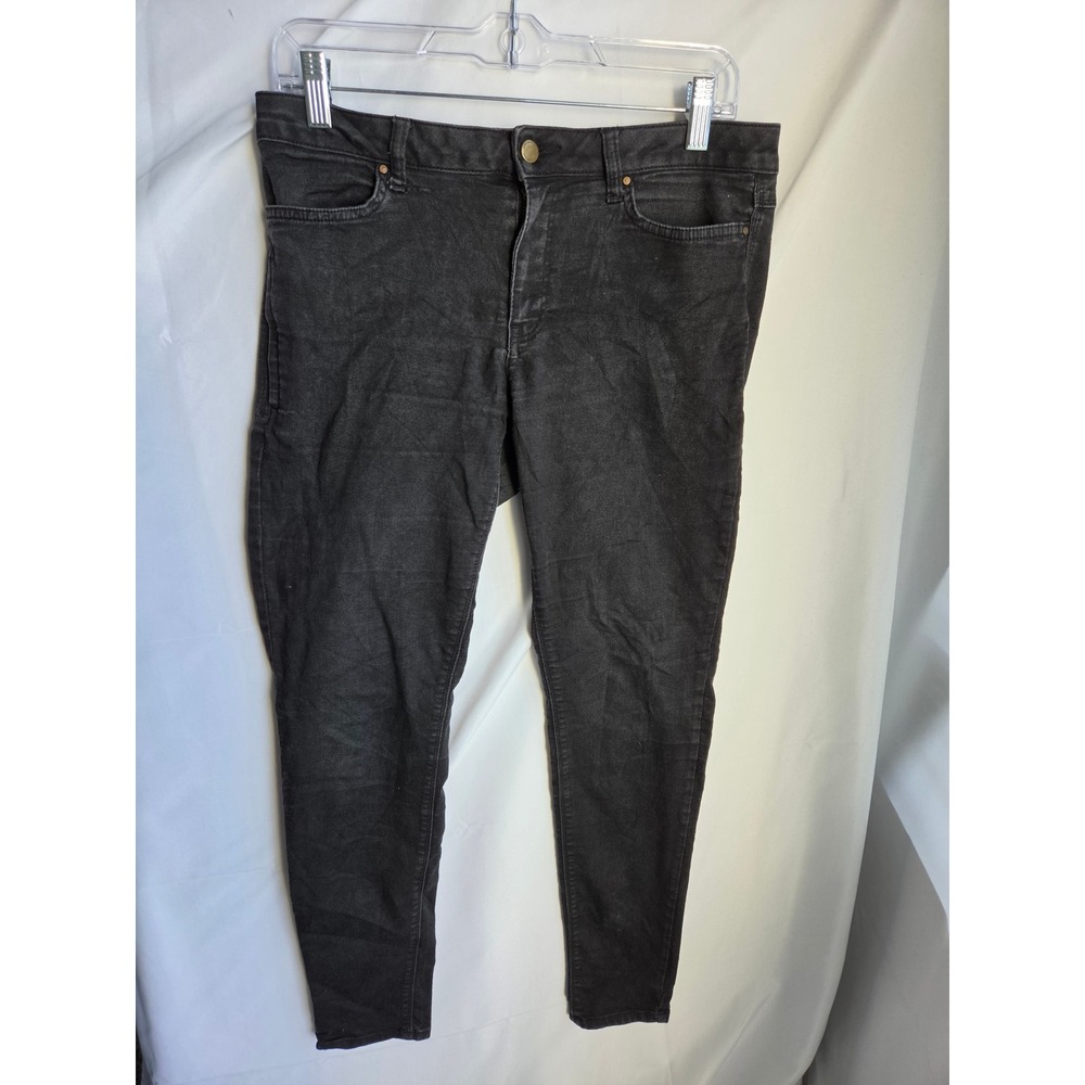 Zara Basic Denim Dept Jeans Womens‎ Black Dark Wash Skinny Mid Rise Skinny